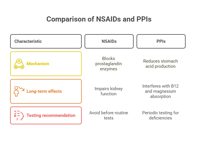 Comparison of NSAIDs and PPIs