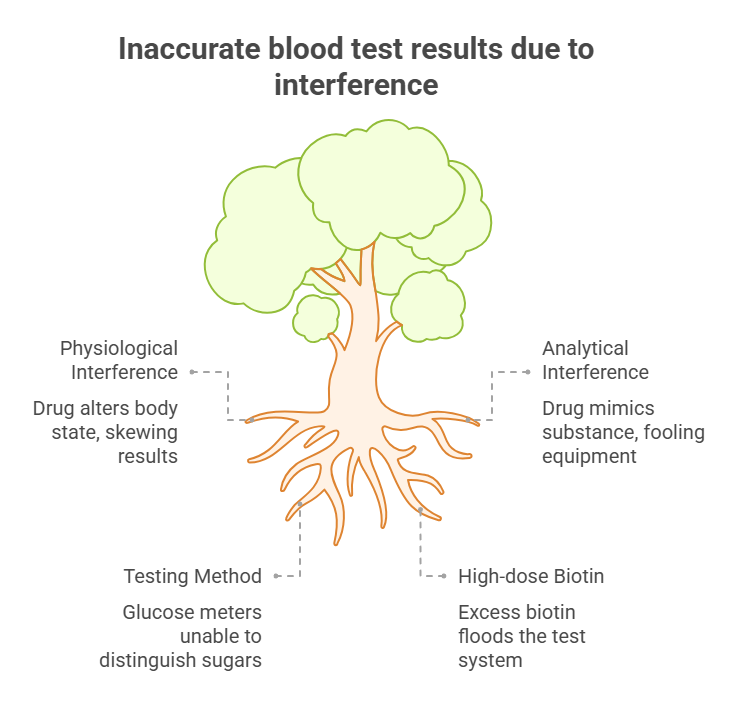 Inaccurate blood test results due to interference