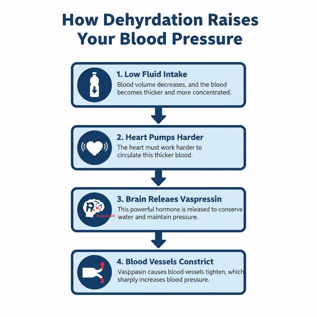 How Dehydration Raises Blood Pressure: A 4-Step Process
