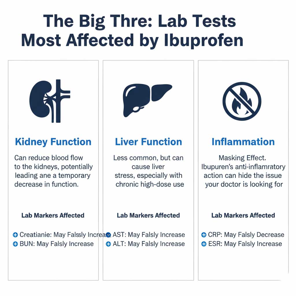 The Big Three: Lab Tests Most Affected by Ibuprofen