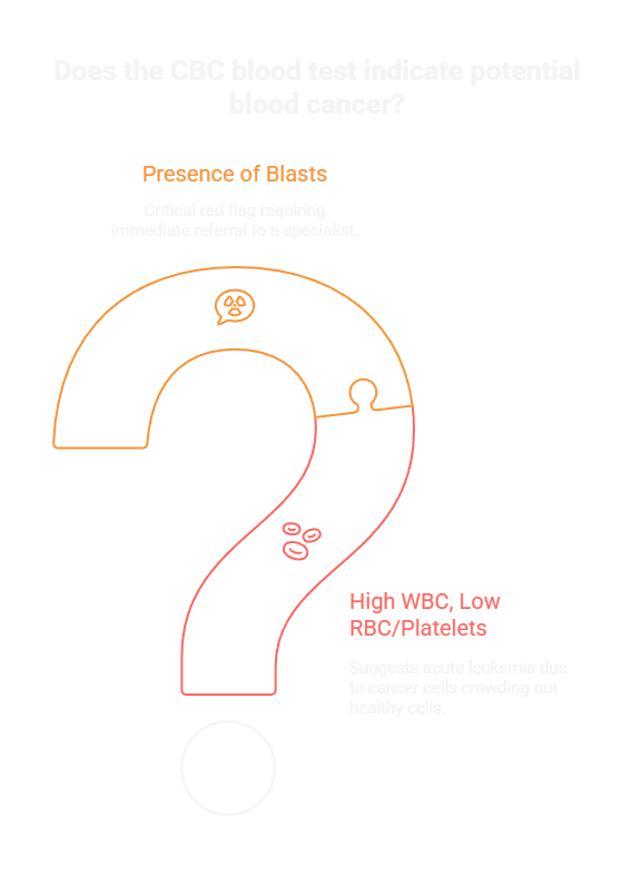 Does the CBC blood test indicate potential blood cancer?